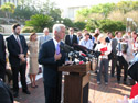 Governor Charlie Crist speaking at the news conference