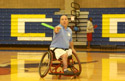Even a friendly Frisbee toss can get competitive in a sports wheelchair during SportsAbility