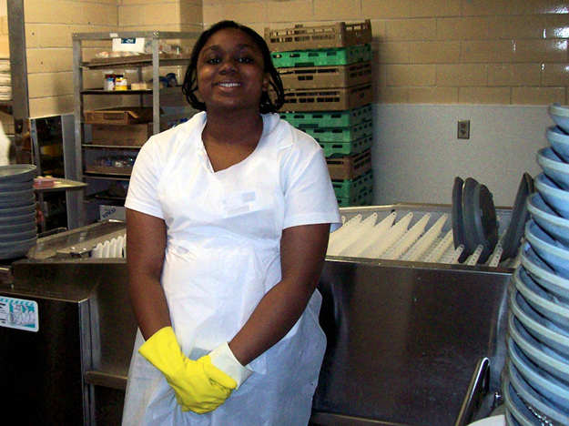 Brittany Jarrett loves her job of filling food orders in Pensacola's Baptist Hospital. She received training through Project Search