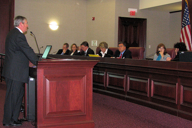 APD Director Jim DeBeaugrine speaks before the Senate Committee on Children, Families, and Elder Affairs.