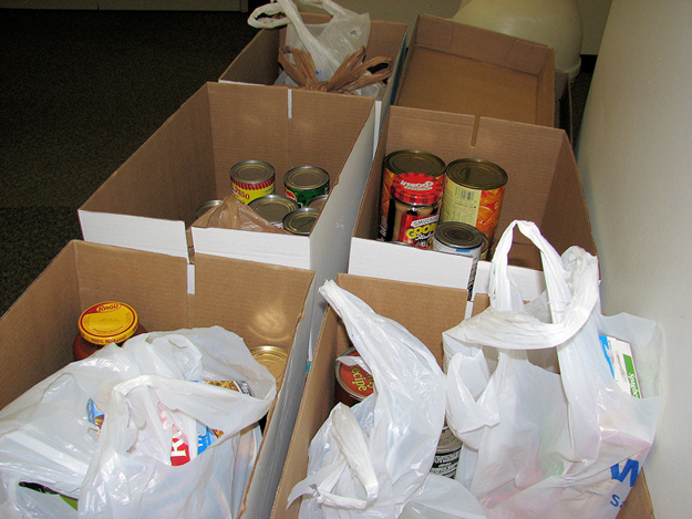 This is just a portion of the 199 pounds of food that Tallahassee employees donated to a local food bank.
