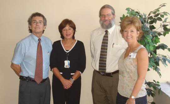 Members of the Area 12 Medical Case Management Team
From left: Dr. George Ehringer, Linda Cleary, RNC, Tom Freeman, BCBA, and Dorothy Lefford, OTR
