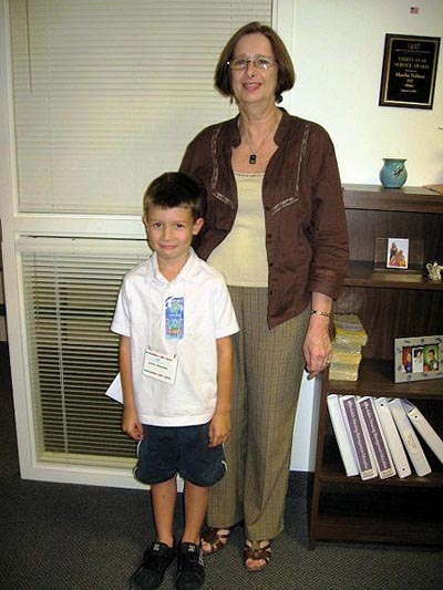 Area Administrator Marsha Vollmar brings grandson Dylan to the Area 8 workplace for Take Our Daughters and Sons to Work Day