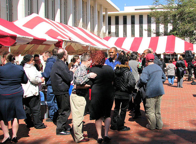 Advocacy Day activities in the Capitol courtyard please the crowd 