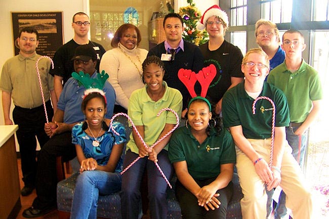These participants of the University of West Florida (UWF) Project SEARCH team helped residents of a Pensacola nursing home enjoy the holidays