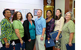 During National Nurses Week, APD's Suncoast Area Office recognizes its Medical Case Management Unit. From left, Martha Addison, nurse; Cheryl Clark, nurse; Michelle Tolini, supervisor; Blake Jordan, staff assistant; and nurses Pam Lassiter, Tanya Scheeler, and Kathy Freeman.