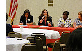 APD Area 7 Administrator Merari Perez makes a comment during a panel discussion on employment issues.