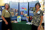 APD Suncoast Area staff members Michelle Pilkington, left, and Anne Barrow are ready to answer questions at the Annual County-Wide Agency Fair, held on April 26 at Oak Park School in Sarasota.