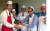 Director Hansen and members of his Executive Management Team have their hands full as they serve ice cream to Central Office employees. From left, Hansen, Chief of Staff Barbara Palmer, General Counsel Mike Palecki, Legislative Affairs Director Jared Torres, and Deputy Director for Operations Mac McCoy.
