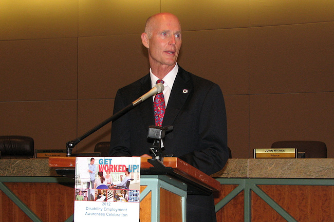 Governor Rick Scott speaks about the importance of employment.