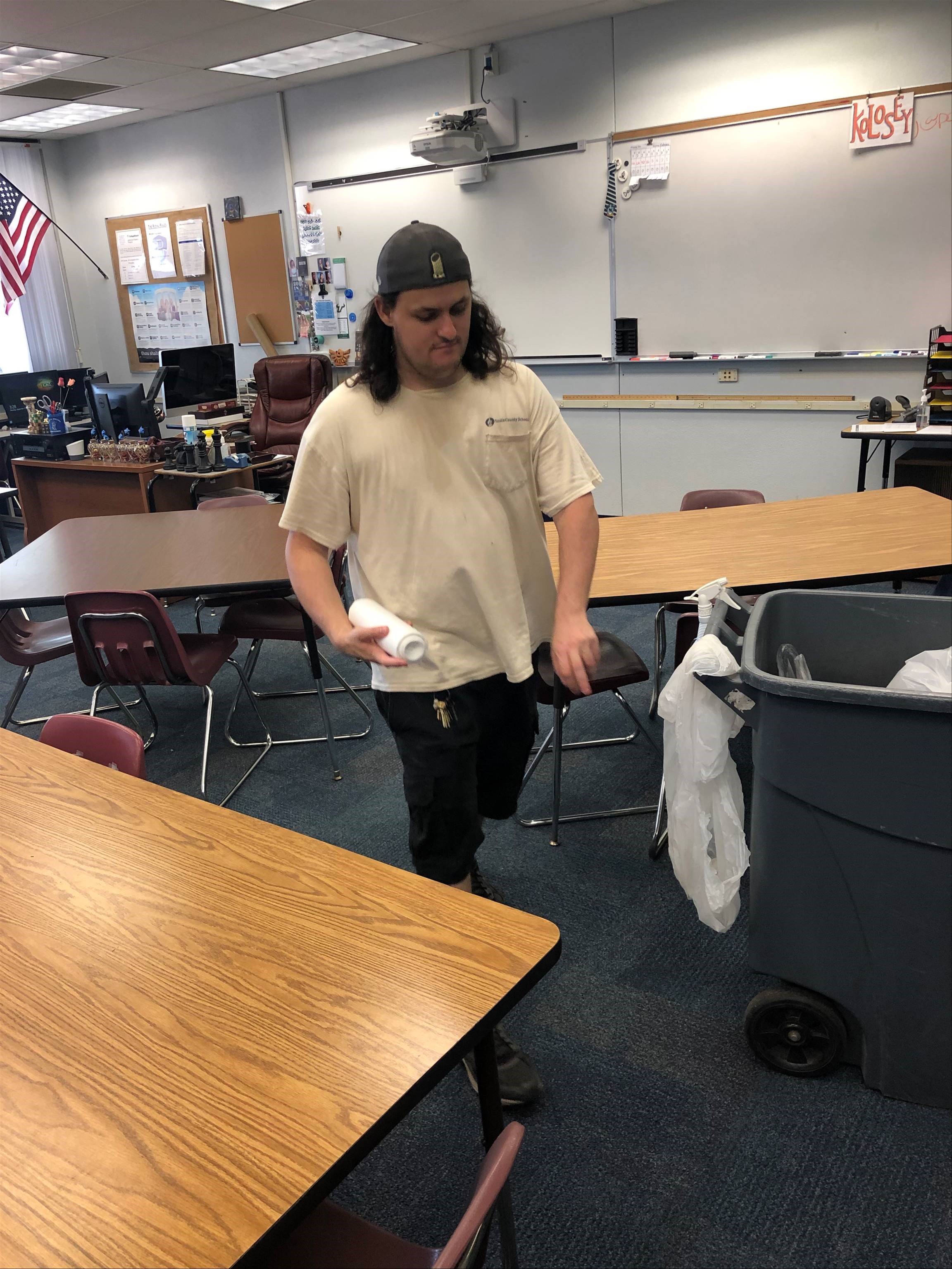 Austin Wagner works as a plant operator at Hollins High School in St. Petersburg.