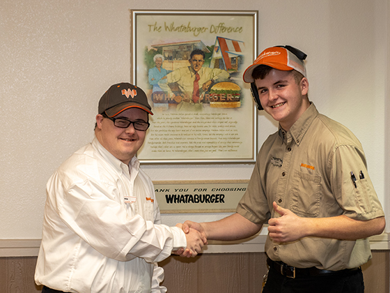 Chris McKinney works at Whataburger in Milton as a Dining Room Attendant.
