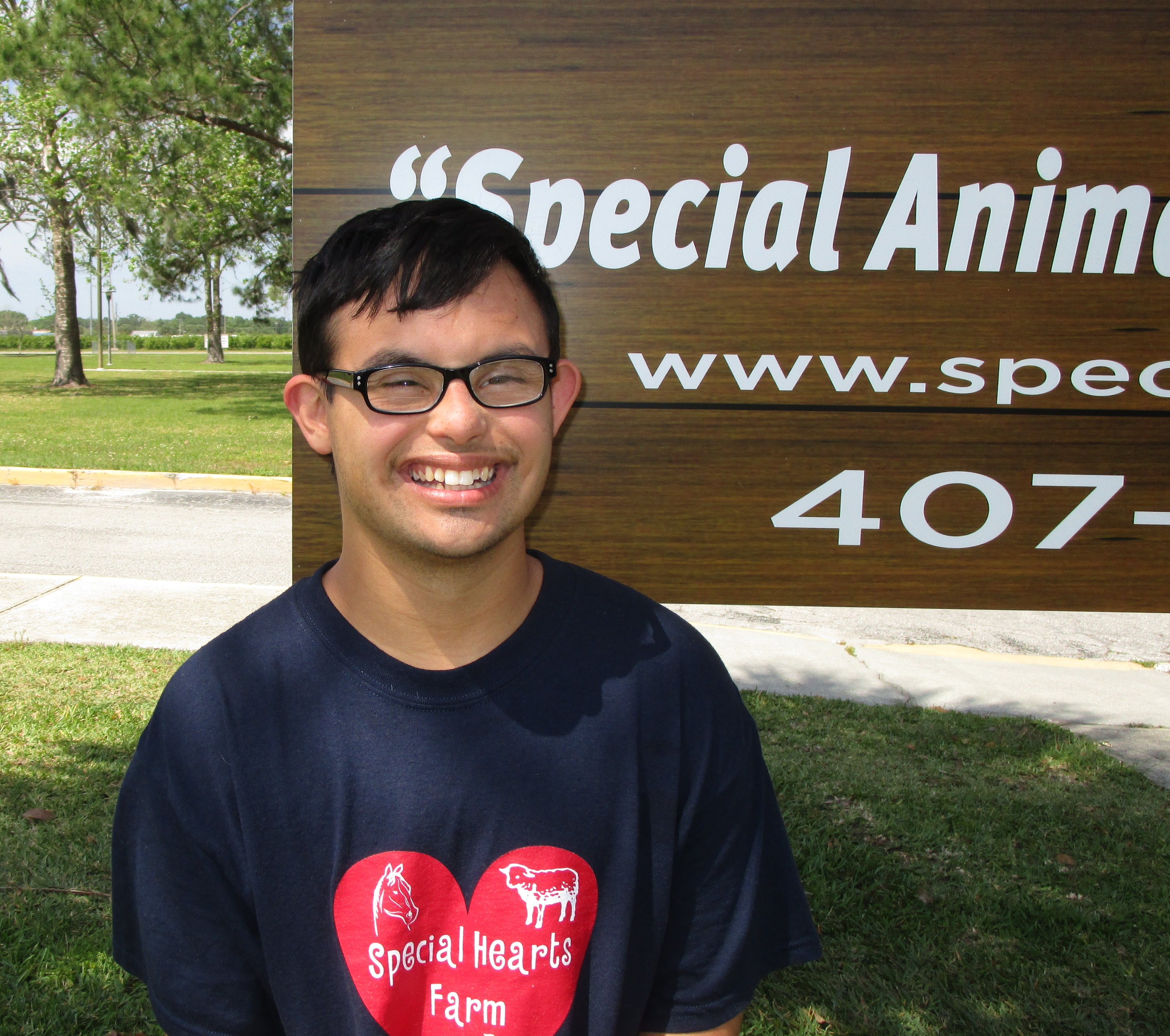 Juan Pablo Rodriguez at Special Hearts Farm in Orlando, Florida.