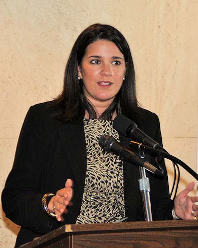 Senator Anitere Flores speaks at the February 1 celebration sponsored by the FDDC and Florida Arc.